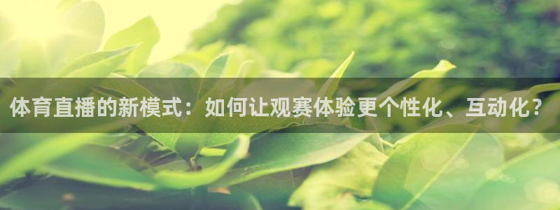 体育直播的新模式：如何让观赛体验更个性化、互动化？
